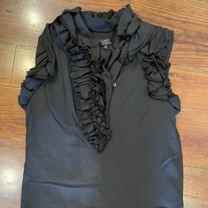 Silk Ruffle Detail Top